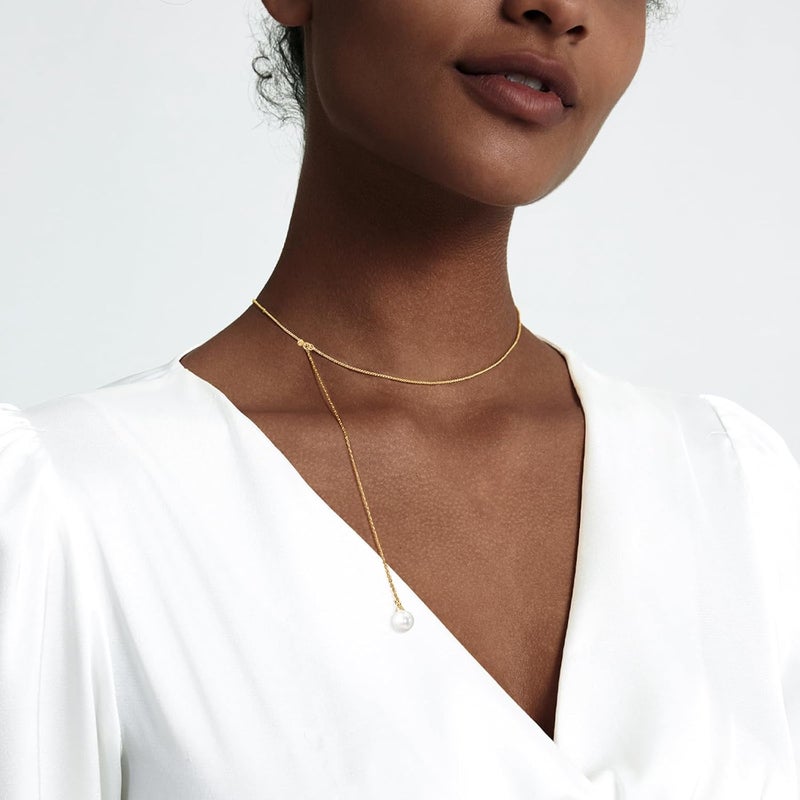 Zeffy Gold Pearl Necklace for Women, Dainty 14K Gold/Silve Plated Layered Pearl Choker Pearl Earrings Pearl Bracelets Wedding Trendy Gold Jewelry Set for Women Gifts - Image 3